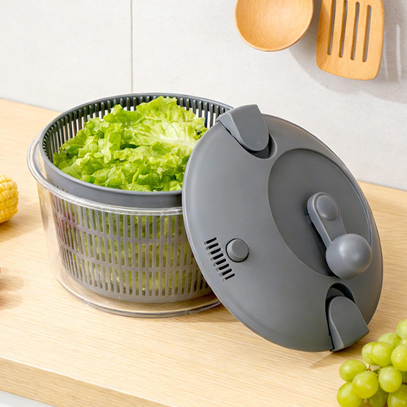Küchenhacker für Lebensmittel - Manueller Schneider und Zerkleinerer,Gemüseschneider mit integriertem Abtropfkorb,für die Küche zum Kochen, für Zwiebeln, Knoblauch, Kartoffeln, Paprika und Gurken