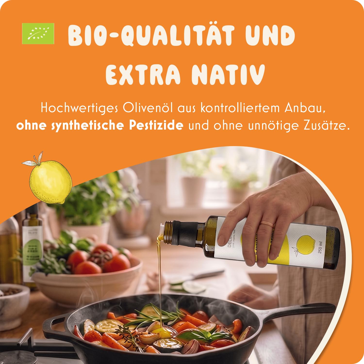 Utry.me Olivenöl kaltgepresst 4x250ml - extra nativ - Probierset griechisches Olivenöl verfeinert mit Basilikum, Zitrone, Orange & Oregano – mit Dosierkappe, inkl. UTRY.ME Gutschein