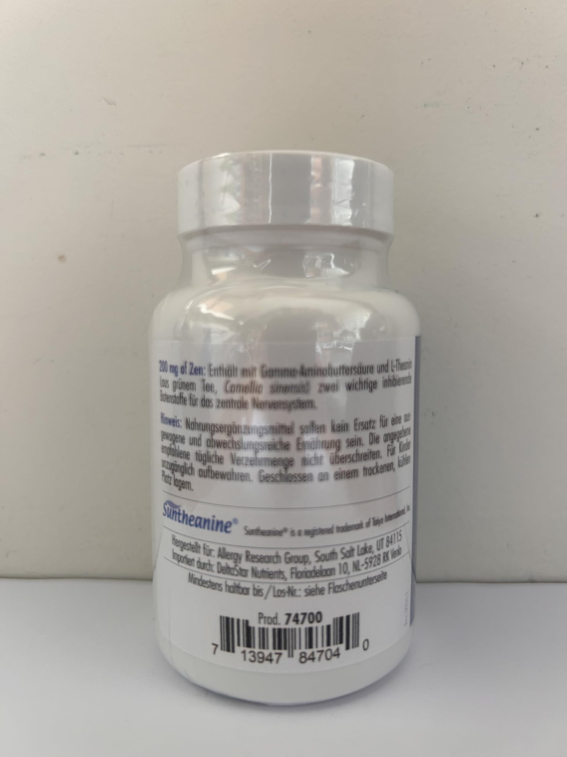 Allergy Research Group 200 mg of Zen (Theanin & GABA) 60 veg. Kapseln