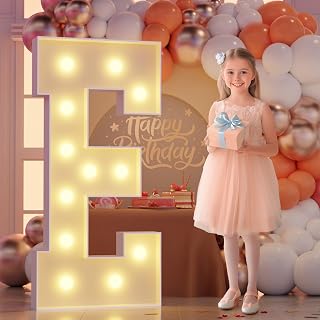 Marquee Light Up Letter Large: 4FT Sign E for Party Decoration Big Stand-up Letters Alphabet for Birthday Marry Me Proposal Bachelor Wedding Engagement Baby Shower Anniversary Graduation Decor