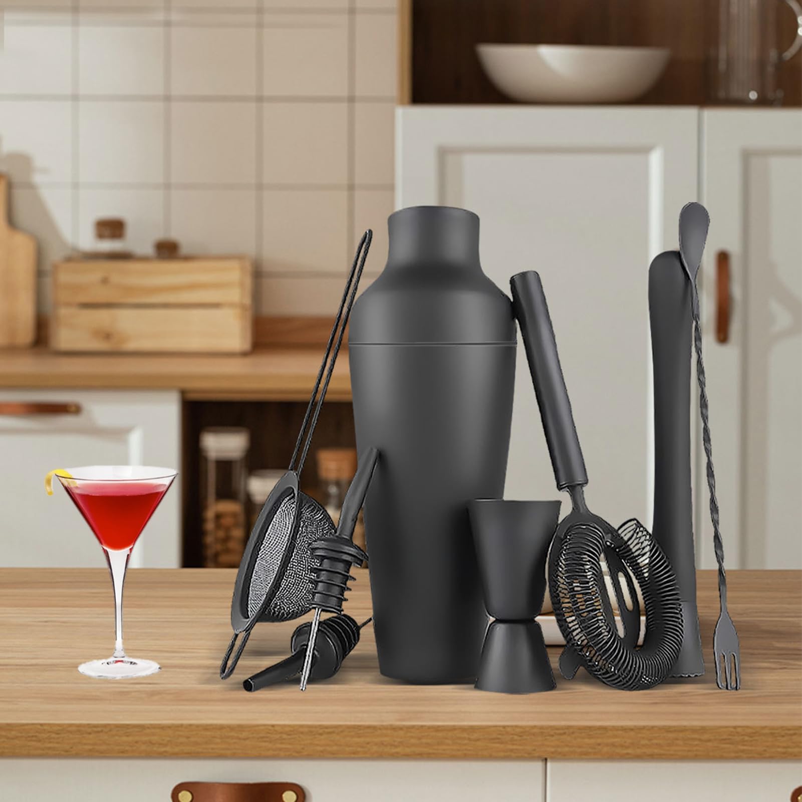 Kit à Shaker à Cocktails Acier Inoxydable Outil Pratique Ergonomique