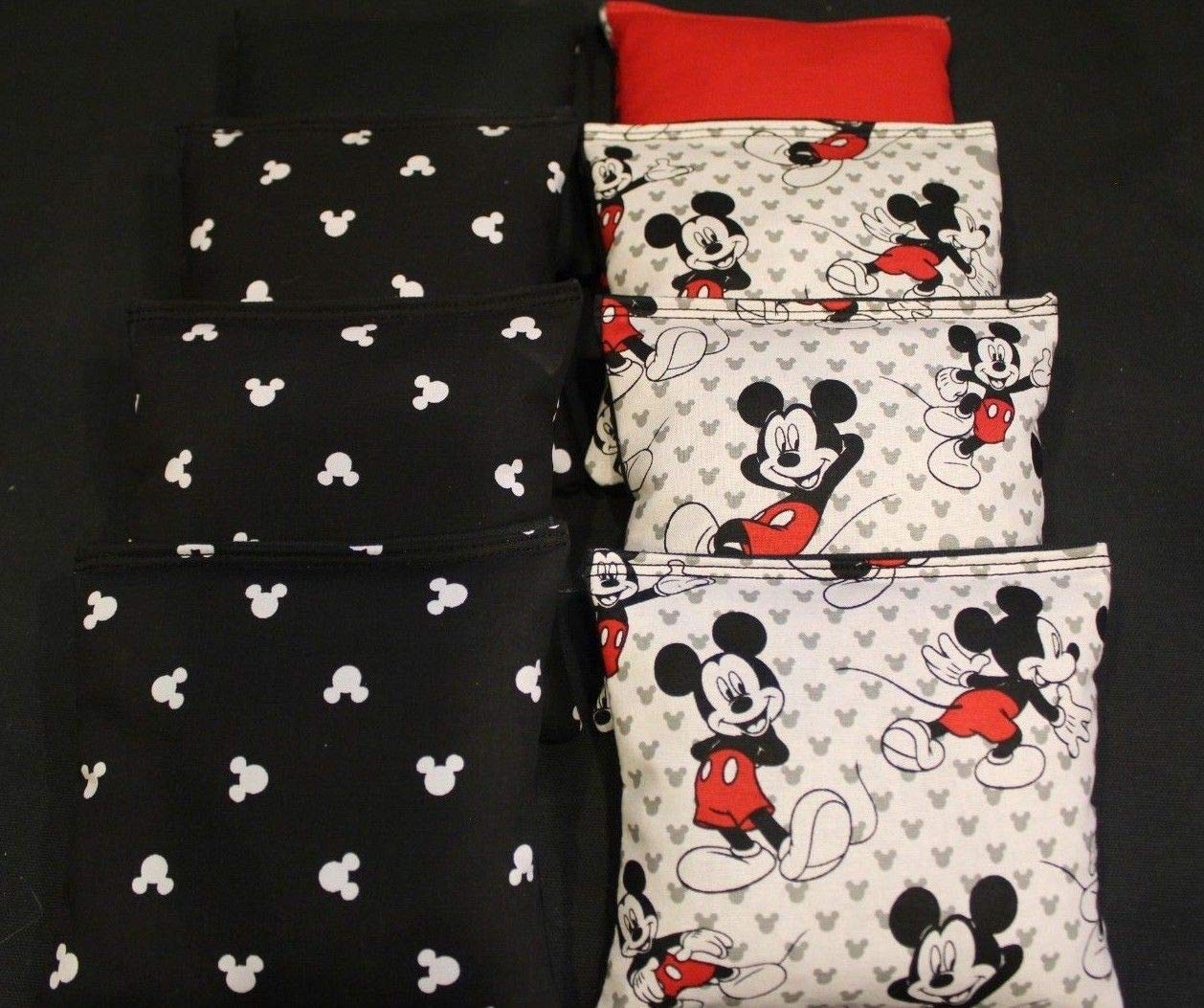 BackYardGamesUSA Mickey Mouse Black and red ACA Regulation Cornhole Bean Bags Corn Toss Handmade!