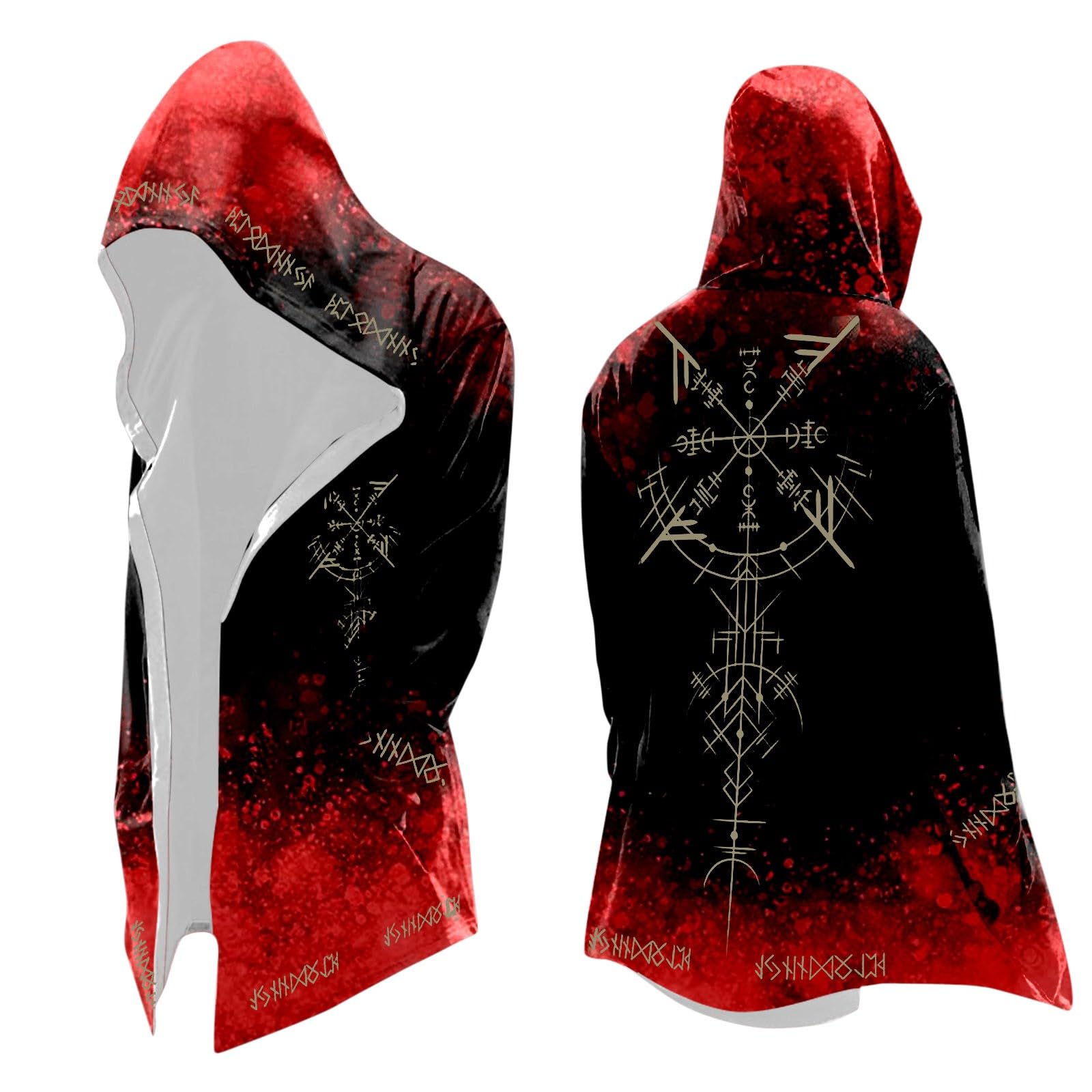 Chaqueta de ocio y disfraz con capucha de Vikings con estampado visual 4