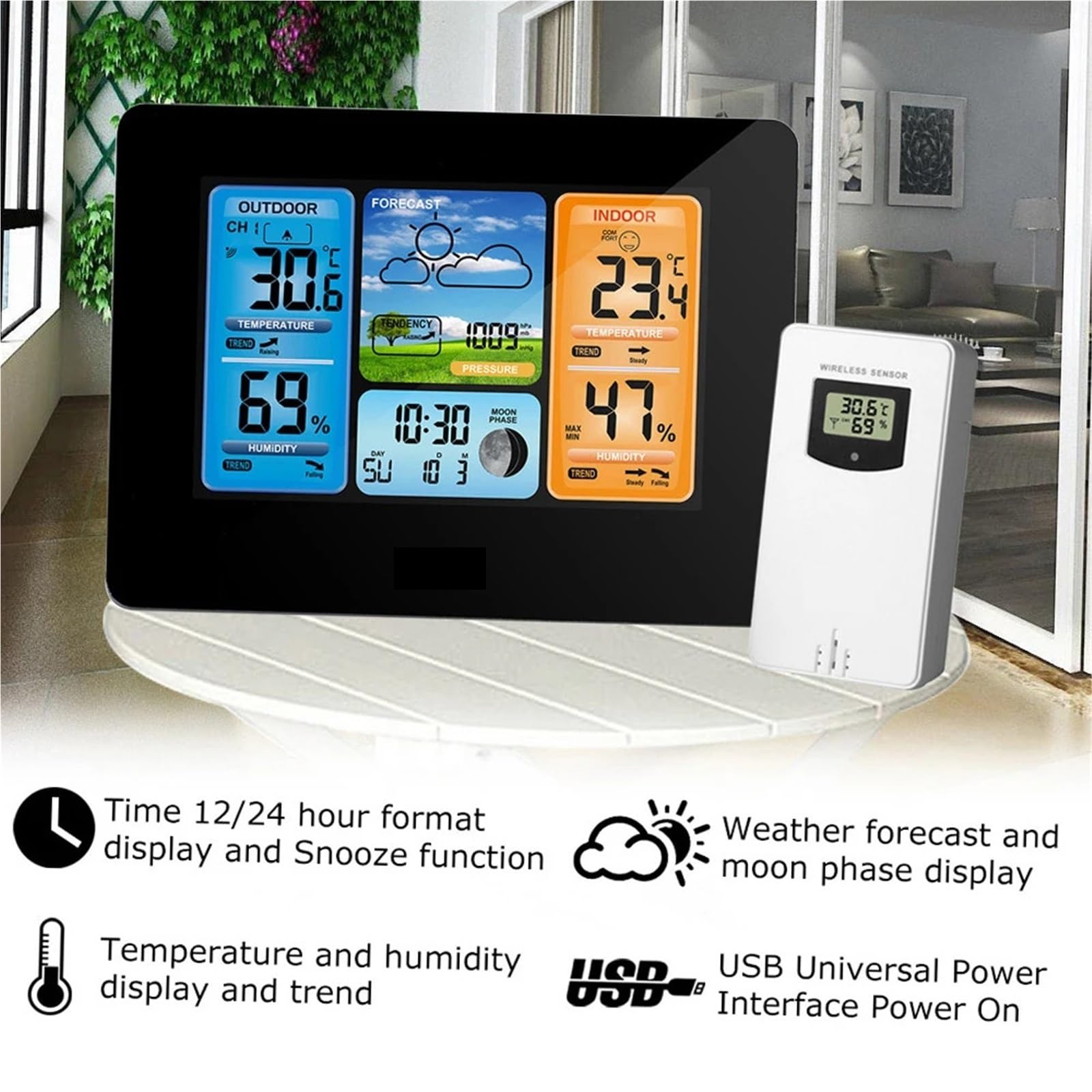 Stazione Meteorologica Digitale LCD Con Sensore Wireless