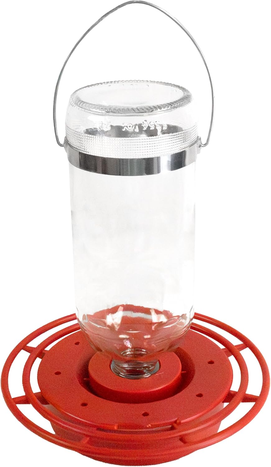 Best 1 Hummingbird Feeder with 8 Nectar Ports, Hummingbird Nectar Feeder, 16 oz Capacity, Red, Clear