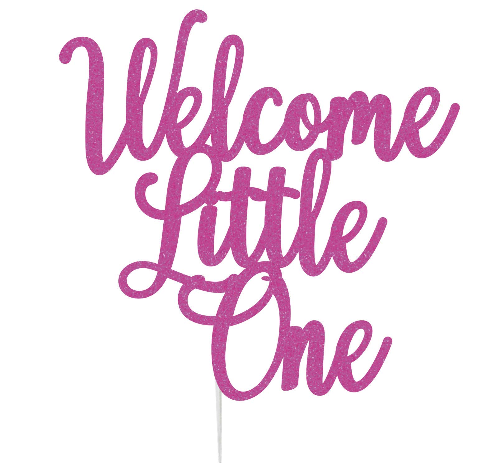 Festiko Welcome Little One Cake Topper - Glitter Card in Hot Pink (B08S3W3QY3) Amazon Price History, Amazon Price Tracker