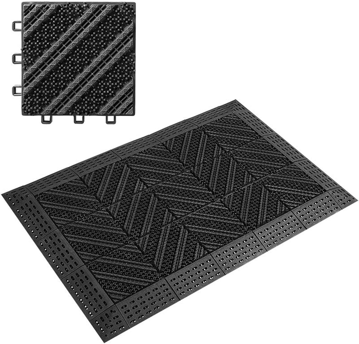 Tappetino igienizzante per Piedi, zerbino ad Incastro Resistente per Ingresso, zerbino per Porte d'ingresso Resistente al Fango per Esterni (75x150 cm)
