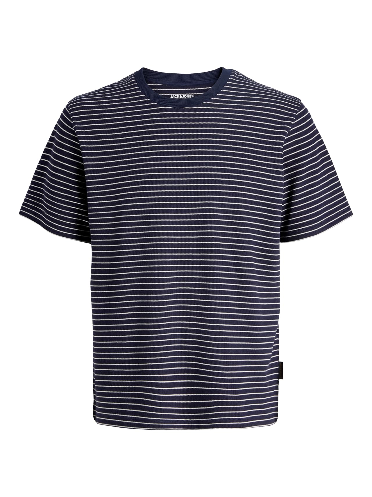 Jack & Jones Dover Striped Short Sleeve T-Shirt, Navy Blazer, Size L, Men