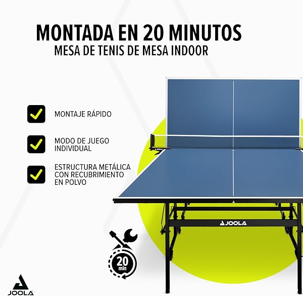 JOOLA Inside 13 Mesa de Ping Pong Mesa de Ping Pong de Interior Plegable – Montaje rápido – Incluye Red incluida, 274 x 152,5 x 76 cm - 2