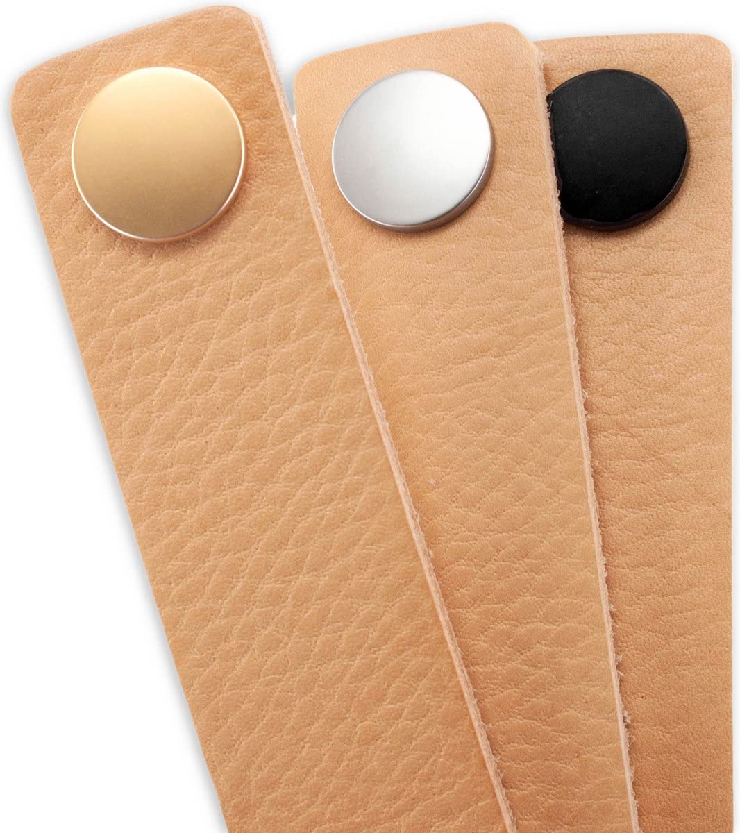 Brute Strength, Leather handles for furniture, natural, 2 pieces, 25 x 3 cm, cabinet handle, door handle for kitchen bathroom - Image 2