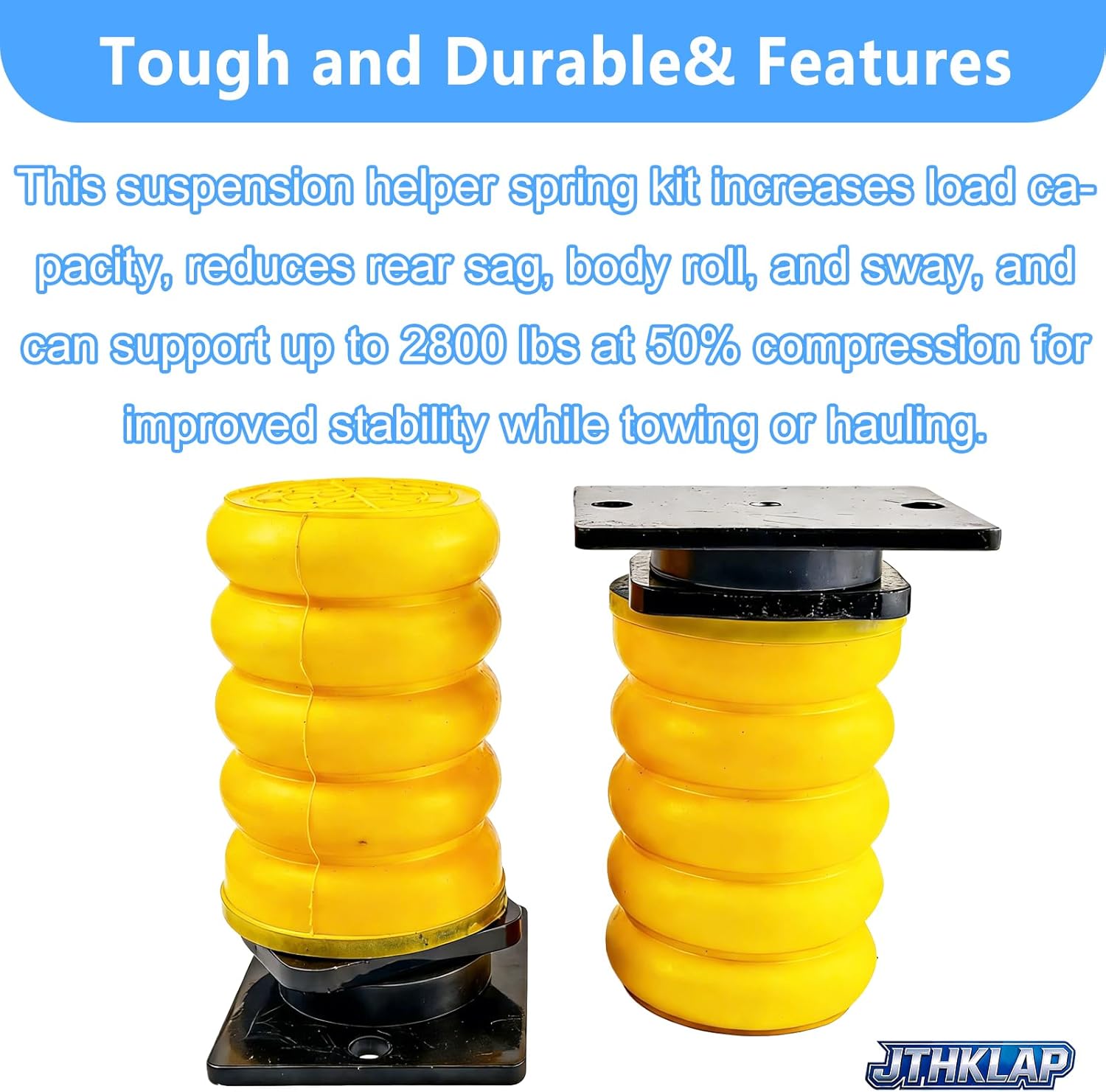 SSR-312-54 Rear Suspension Helper Spring Kit Compatible with Ram 2500 & 3500 2014-2023 4x2 & 4x4, Rear Leaf Spring Bump Stops Load Support Kit Set of 2