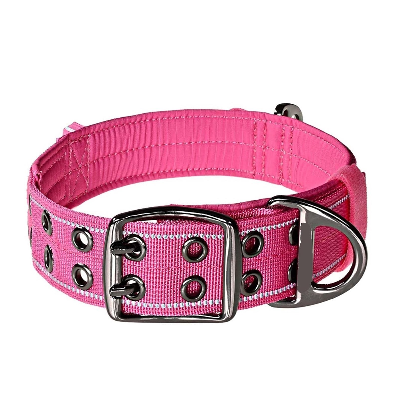 Collar Reflectante Resistente, con asa | Grueso y duradero for perros grandes, entrenamiento for caminar.(ADI-Collar--Pink,L)