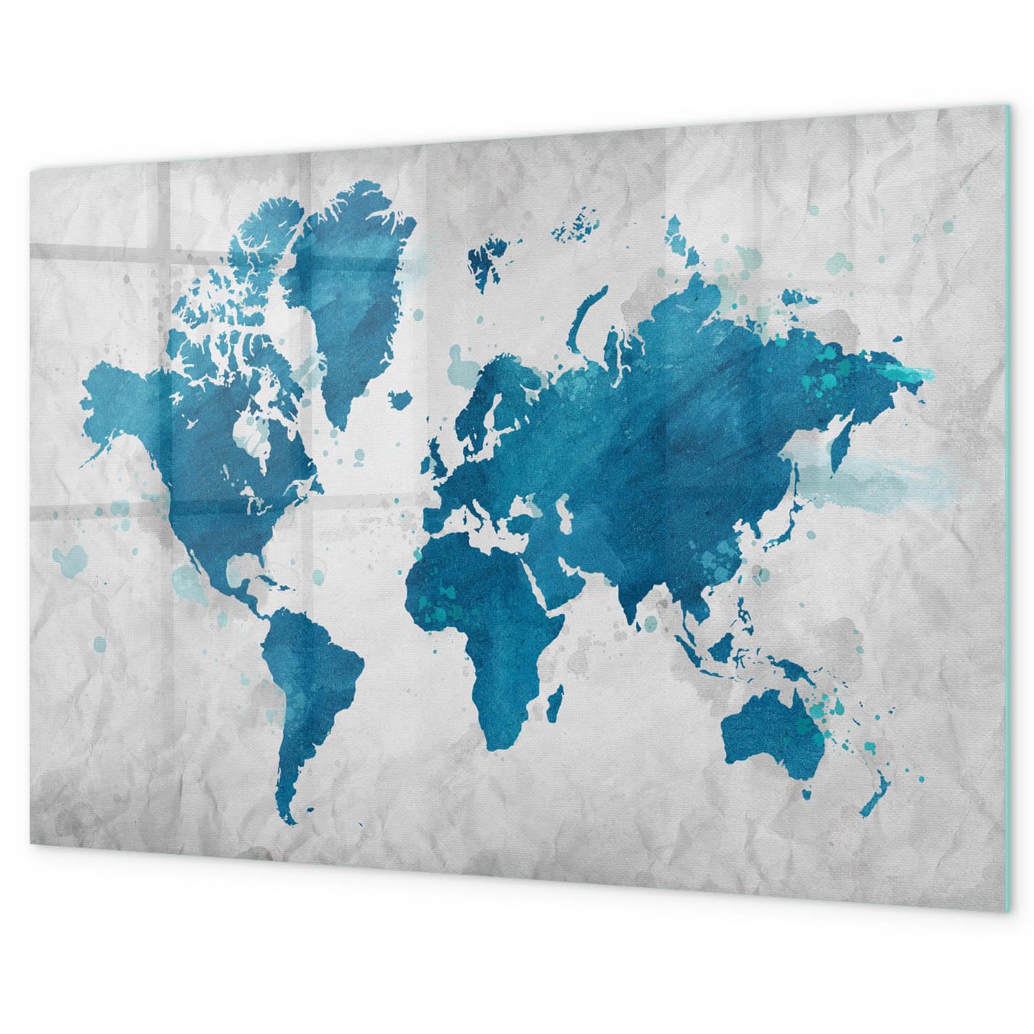 Lavagna bianca in vetro 90x60 cm | Mappa del mondo