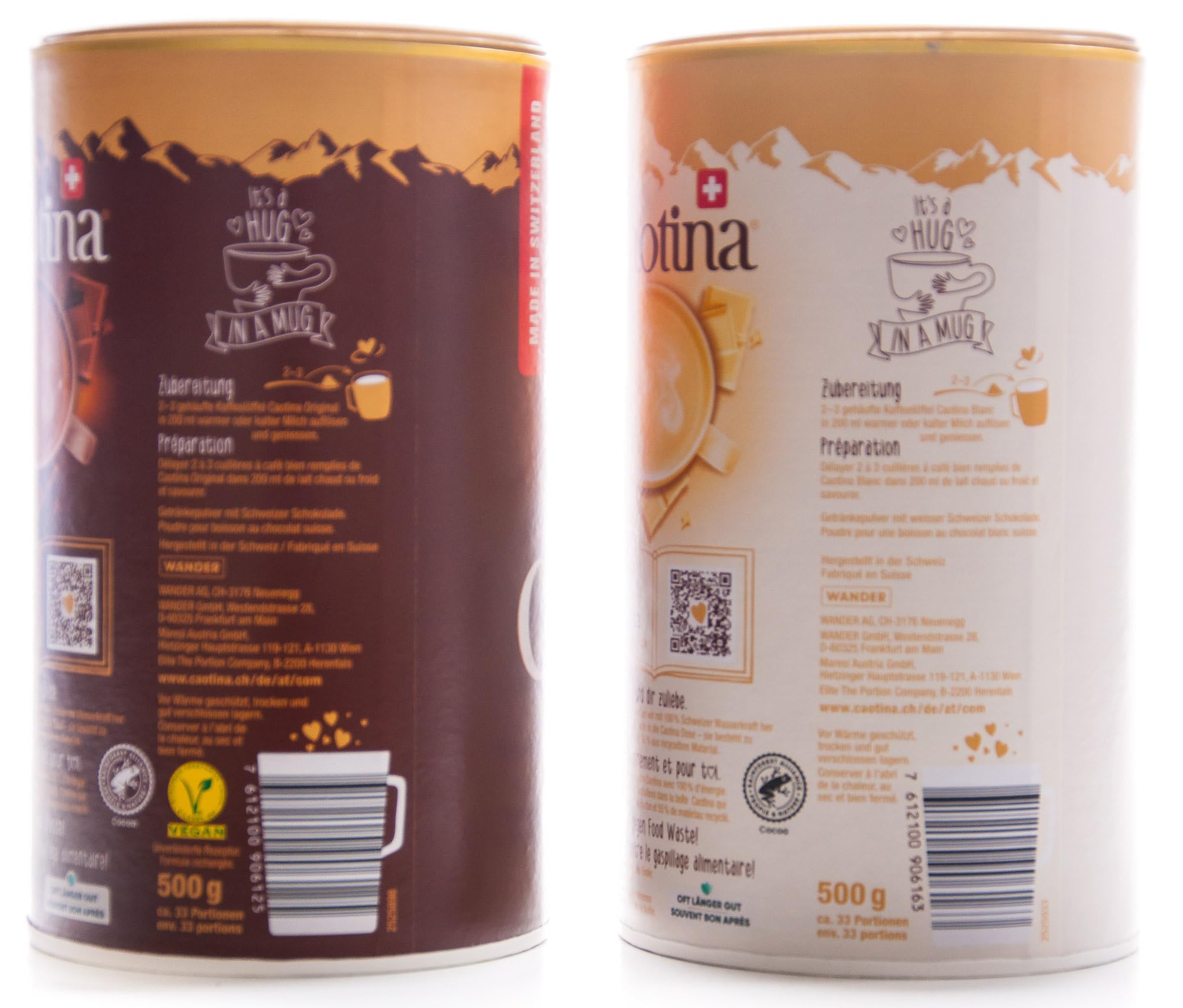 Caotina Boîte à original + blanc, lot de 2 (2x500g)
