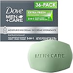 Dove Men+Care Soap Bar, Extra Fresh Scent 36-Pack - Hydrating 3-in-1 Body, Hand, and Face Cleanser for Men, 2.6 Oz Ea