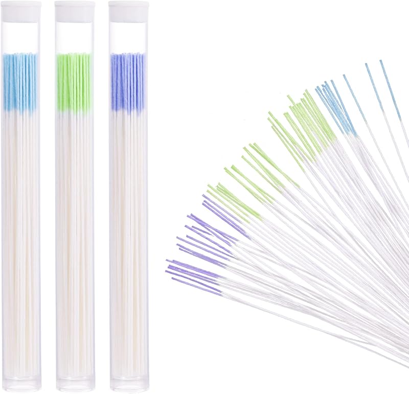 LUTER Fio de Algodão Descartável para Limpeza de Furos de Orelha, 180 unidades com 3 tubos