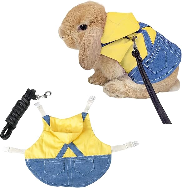 Generisch Verstellbares Kaninchen Geschirr und Leine Set, Gelb