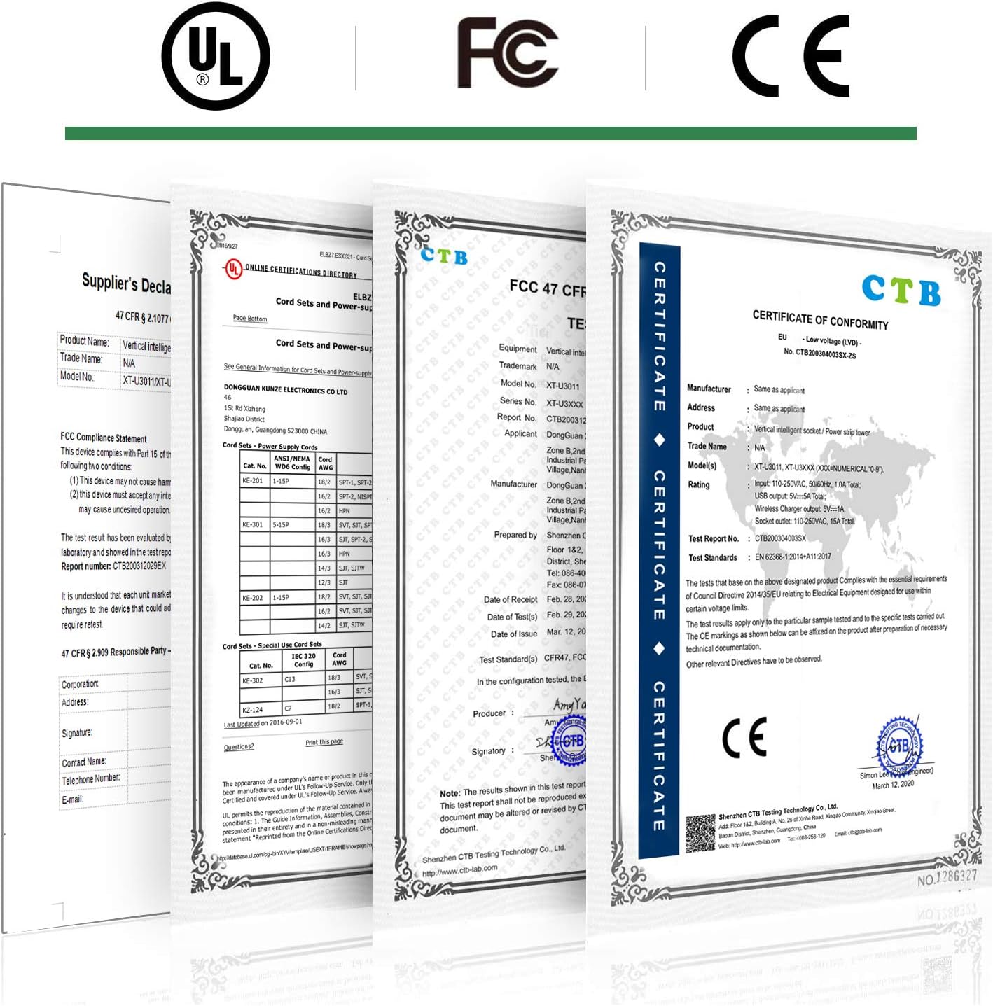 Limited Discount Power Strip Tower Surge Protector, EyGde Electric Charging Station, 12 AC Outlets with 4 Individual ON/Off Switches, Flat Plug 6ft Long Extension Cord with 5 USB Ports (1 USB-A Quick Charge, 4 USB-A)