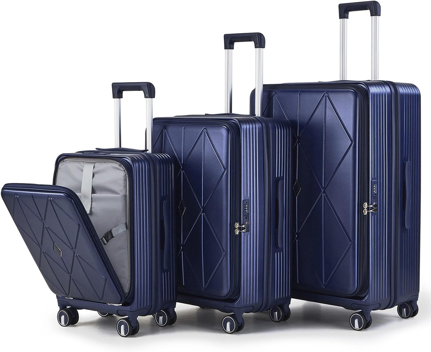 TRAVELEO 3-Piece Lightweight Front-Access Luggage Set