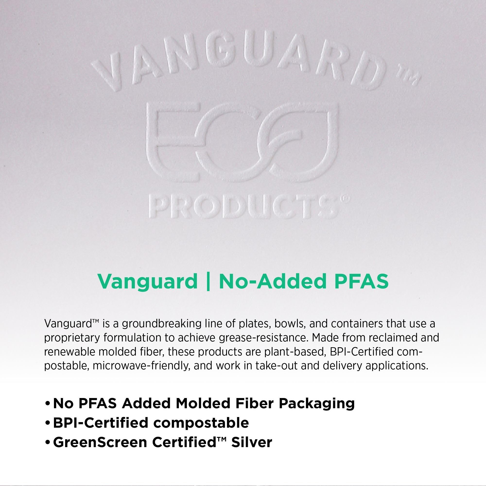 Vanguard - Plato de caña de azúcar (25,4 cm, 3 unidades), color blanco