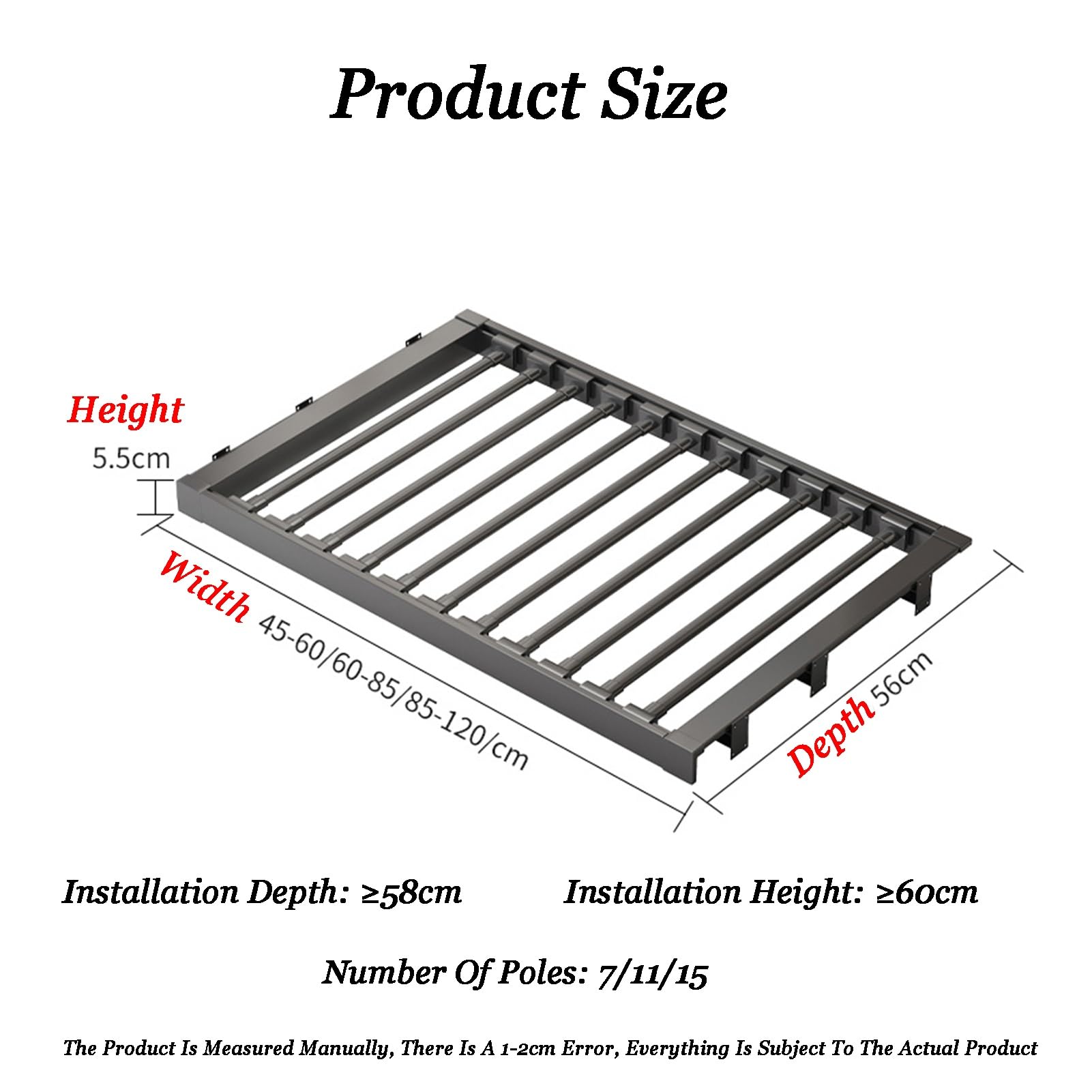 Appendiabiti per Pantaloni, cassetto Estraibile per Pantaloni, stendibiancheria per Lavatrice, per Balcone, ripostiglio o Lavanderia (60-85 cm)