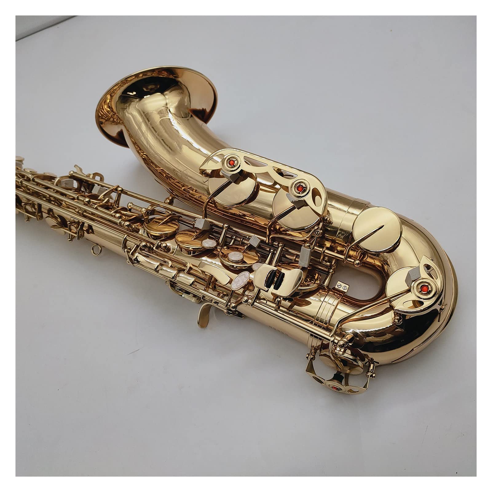 Strumento di Legno Tenor Sassofono BB Tune in Ottone Placcato Laccato Oro con Cassa Sassofono (Color : Light Green)