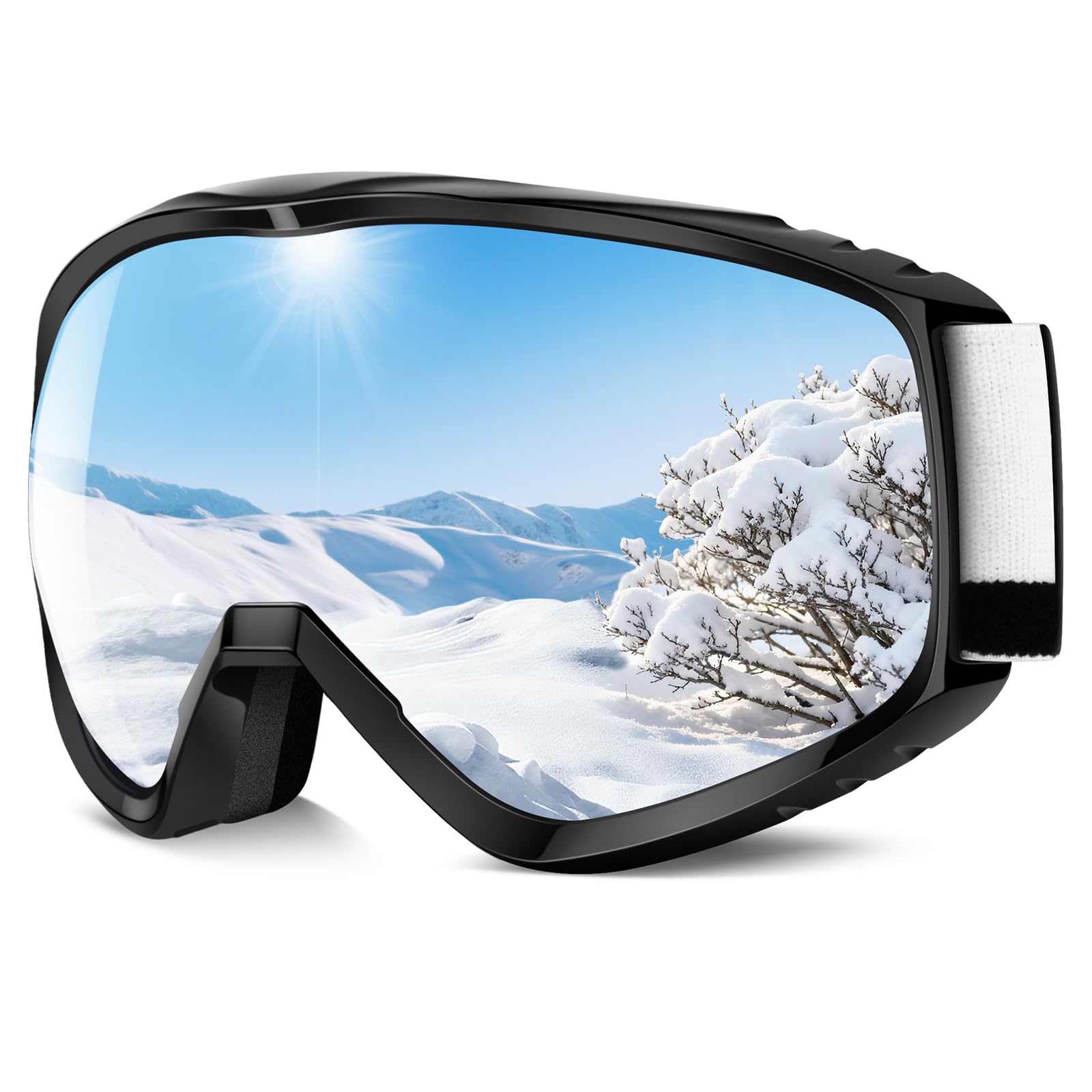 findway OTG Ski Goggles - Over Glasses Snow Snowboard Goggles for Men Women Adult Youth - Anti-Fog 100
