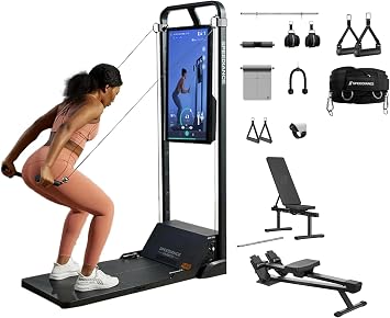 Speediance Gym Monster, 32inch Gym Monster Max & Rowing Bench & Adjustable Weight Bench & Weight Lifting Belt & PowerGrip Bundle