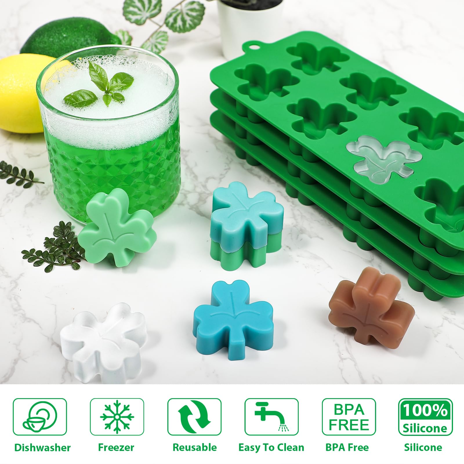 Webake Silicone Molds for Ice Cube 8-Cavity Christmas Tree Molds for Ice Cubes, Chocolate, Soap, Wax Melt, Candy (Pack of 2)
