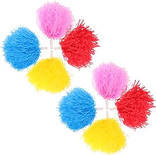 Kisangel Pompones De Porristas 8piezas Colores Rosa Reutilizables para Animadoras