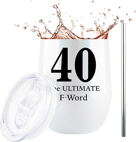 JENVIO Regalos de 40 cumpleaños  40 is the Ultimate F Word  Vaso de acero inoxidable para hombres, mujeres, marido, esposa, ella, regalo de vino de disponible en Yaxa Peru
