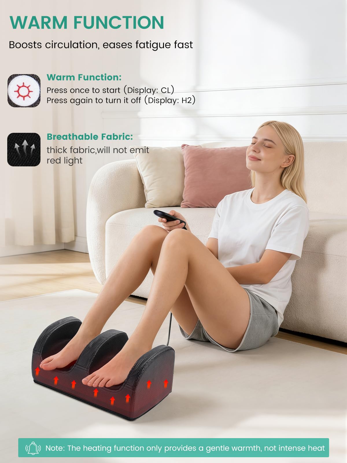 Deciniee Masseurs de pieds Shiatsu pour la douleur et la circulation : stimulateur de circulation pour pieds et jambes - Masseur Électrique de pieds avec chaleur et mollet avec rouleaux de massage