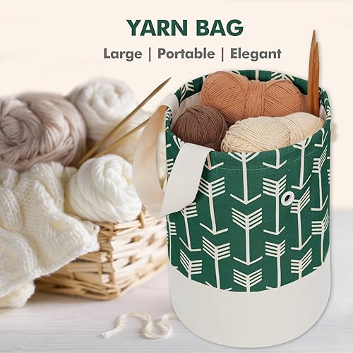 Vista 57 de TOGETRUE Bolsa de hilo, pequeña bolsa de ganchillo para tejer, organizador de bolsas de almacenamiento de hilo portátil para proyectos de ganchillo