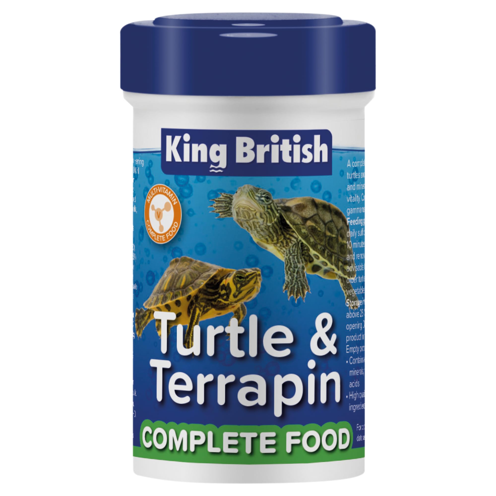 King British – Turtle & Terrapin Complete Food – 20g Tub – Rich in Vitamins & Minerals Natural Ingredients – Contains a Variety of Shrimp, Gammarus & Krill