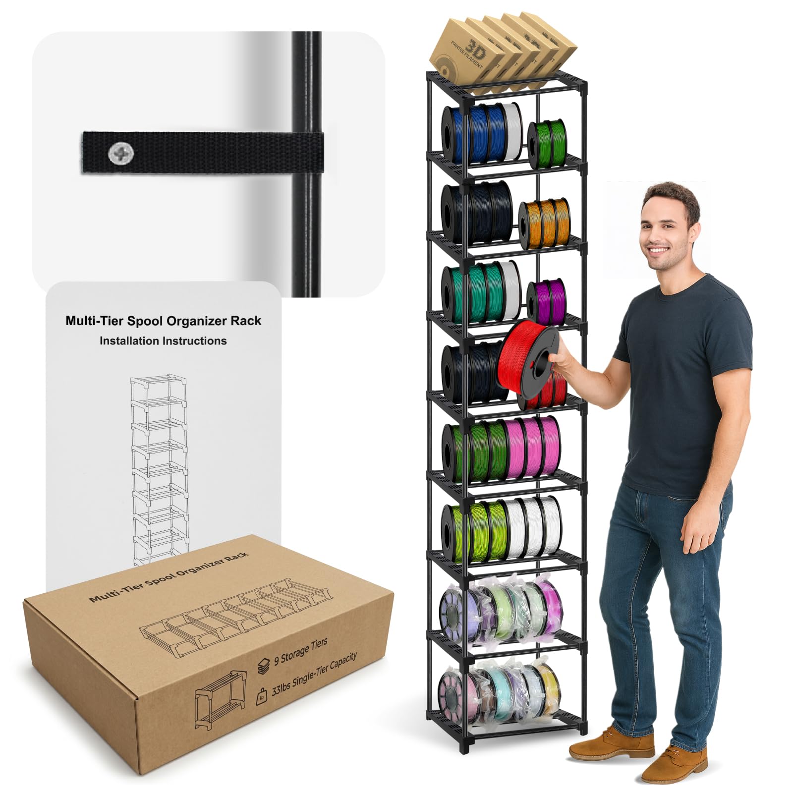 HoHpHq Upgraded 9-Tier Rack