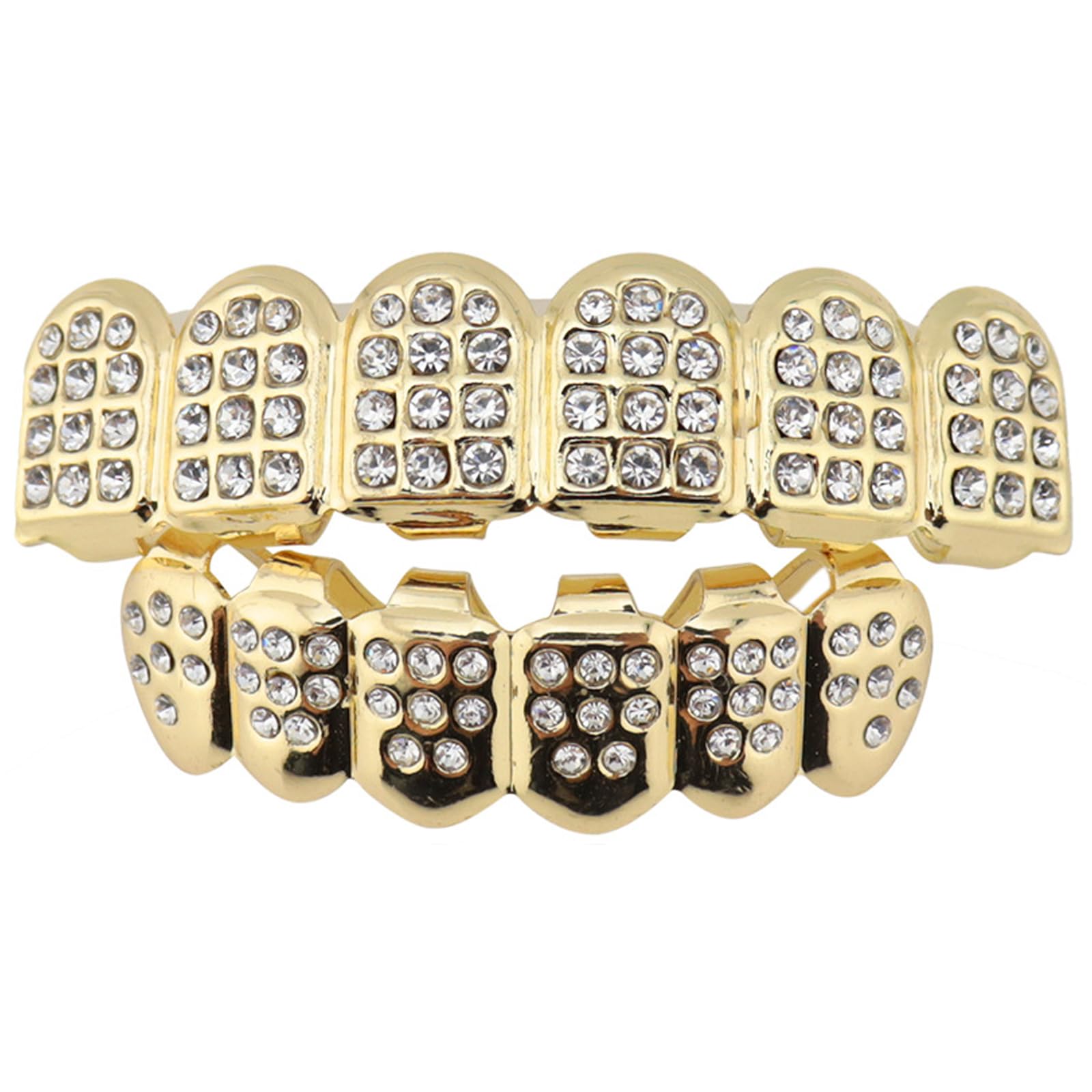 Qiwenr Rapper Braces, Hip Hop Teeth Grillz, Grill for Teeth, Hip Hop Teaeth Grills for Mouth Top Bottom for Music Festival Parties, Especially Suitable for Fashion Shows, Concerts, Decorations