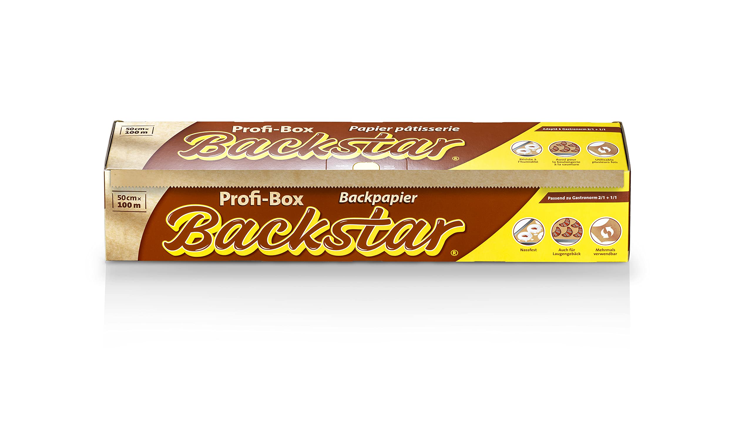 Papier pour pâtisserie rouleau de cuisson Profi-Box 50 cm x 100 m pour grand four
