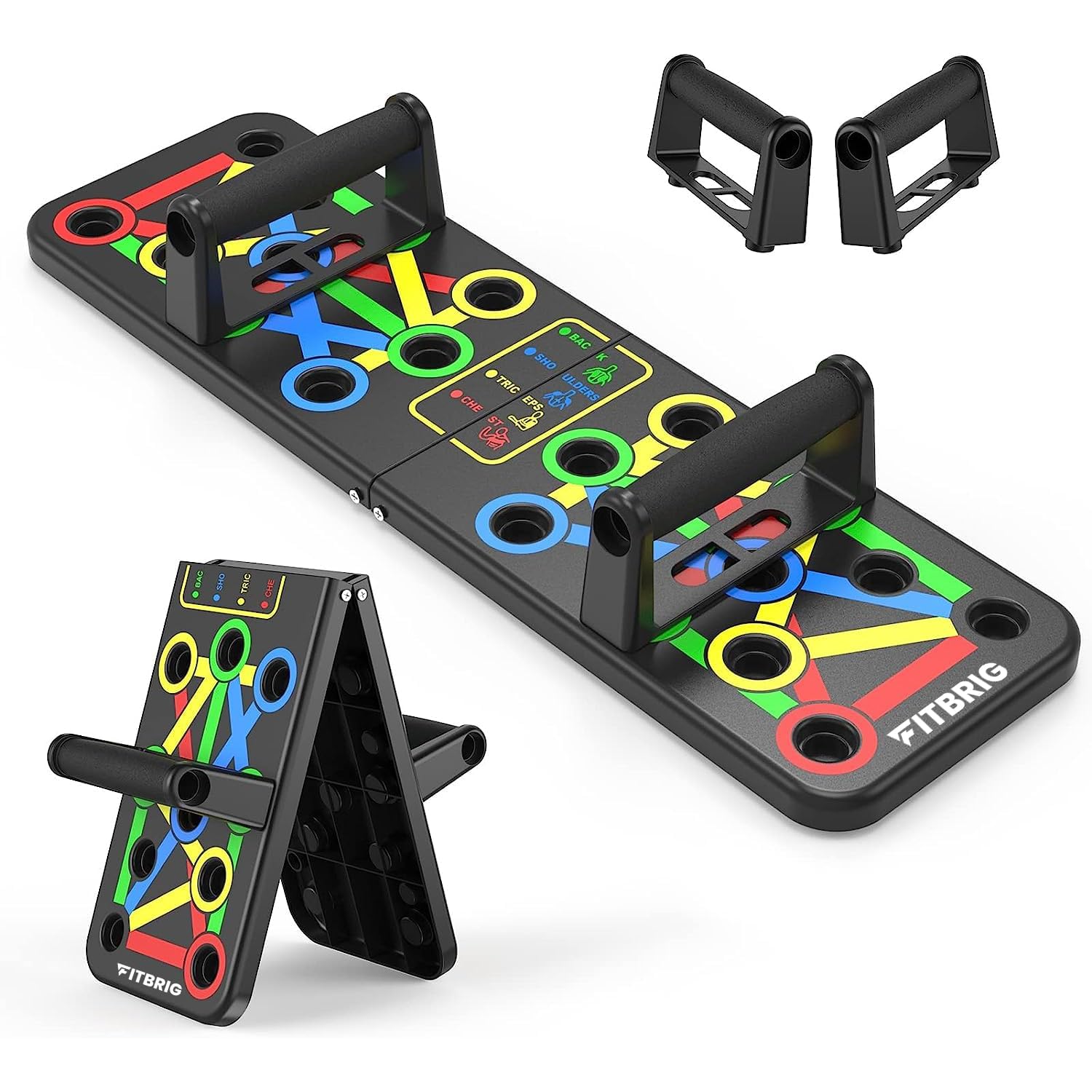 FACTO POWER Polypropylene Material - D Shape Foldable Push up bar -Dips Chest Press Training Push up Stand, Dip Stand, Bars for Workout (Color : Multicolor)-image-41