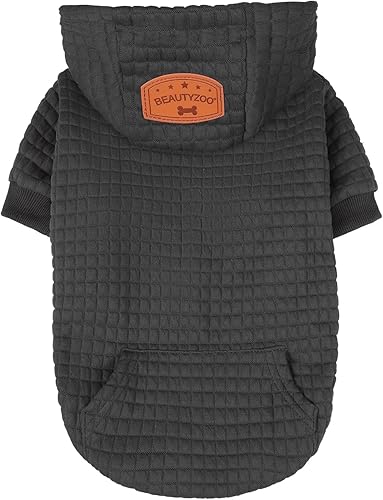 Vista 196 de BEAUTYZOO Suéter con capucha para perros pequeños y medianos con bolsillos, ropa para perros pequeños y medianos, abrigos de algodón laminado