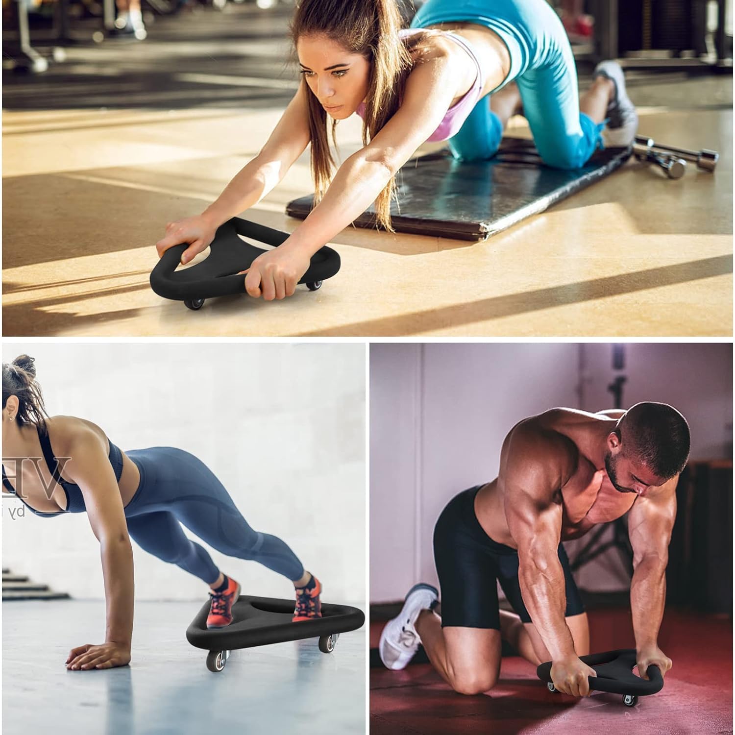 SYGNIUS Abdominal & Core Coaster Strength Workout Trainer, Ab Wheel Roller Exercise Machine with Knee Mat for Home Gym Workout Fitness 1