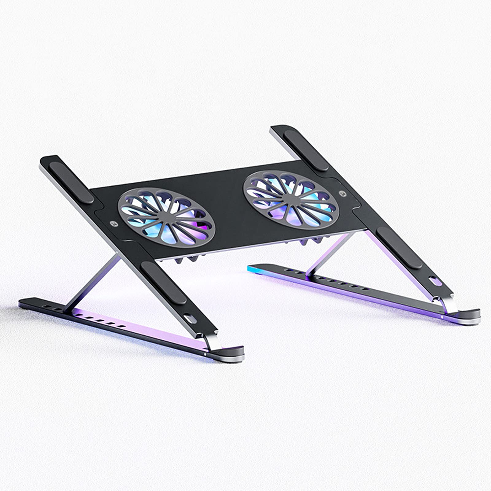 Soporte de enfriamiento ajustable con 2 ventiladores USB para evitar sobrecalentamiento