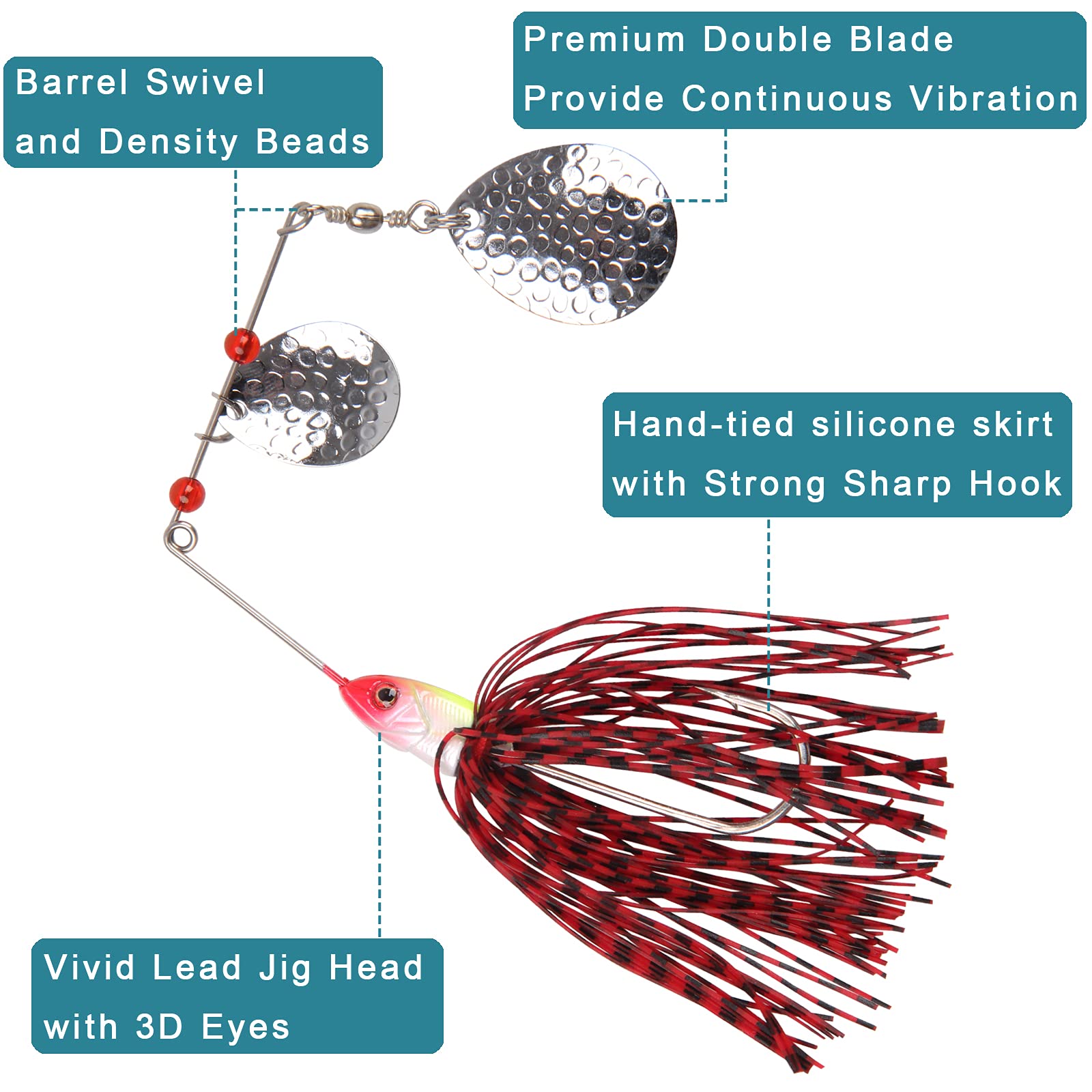 Wordens S206-PMSD Rooster Tail in-Line Spinner, 2
