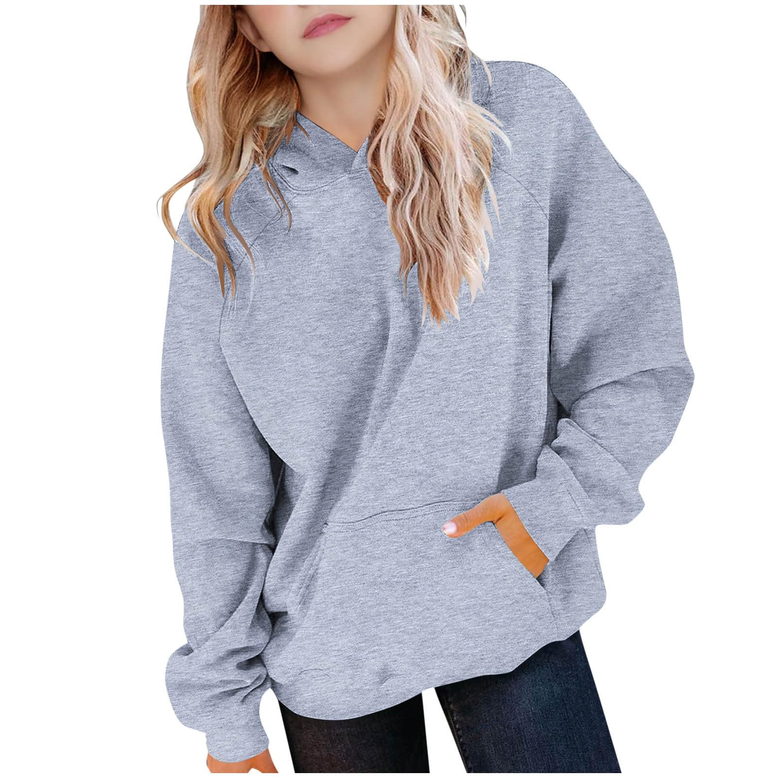 QIANCOME Girls Hooded Sweatshirt Athletic-Jumper for Kids Long Sleeve