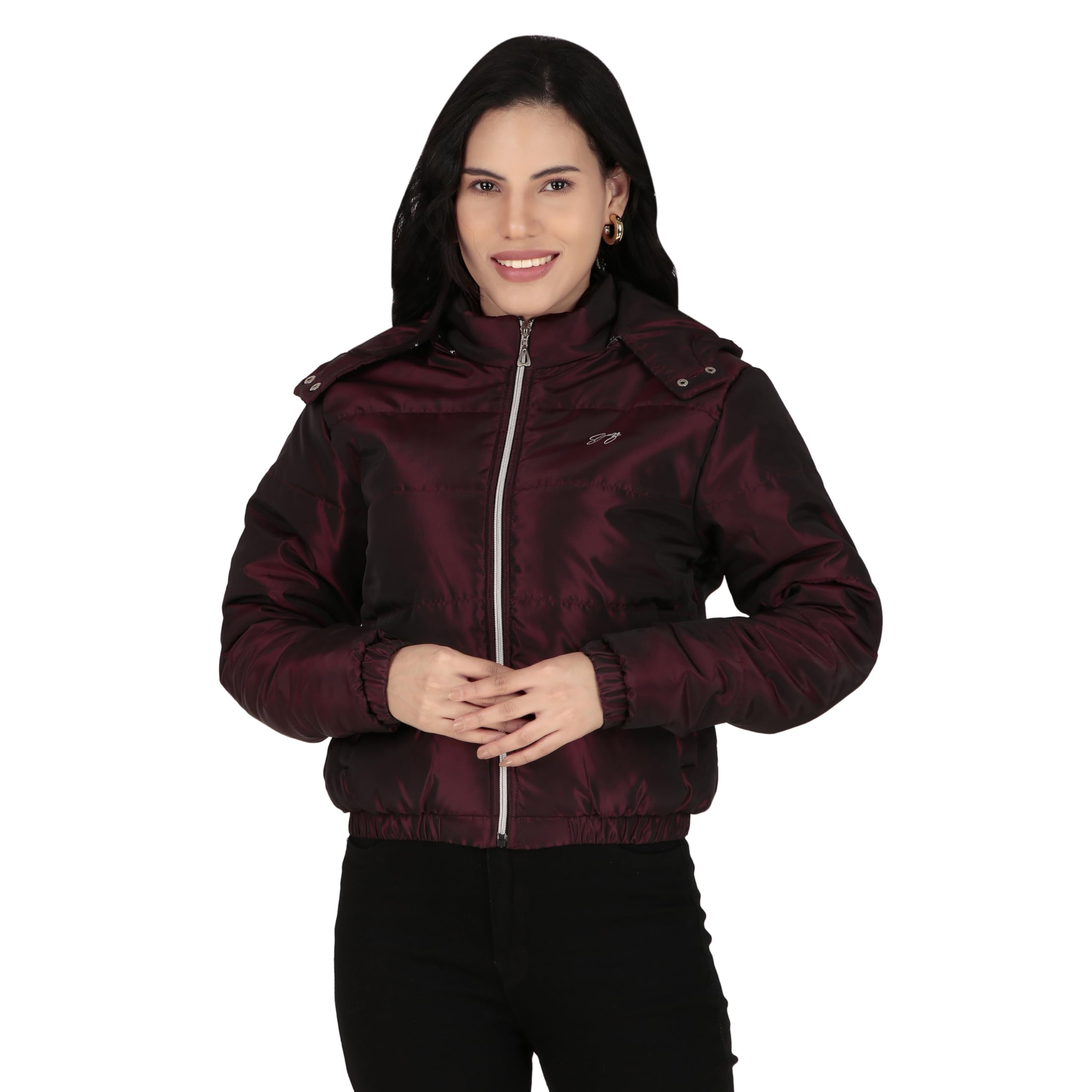 brazo On-Trend Hooded Crop Puffer Jacket: Warmth Meets Style for Women-picture-16