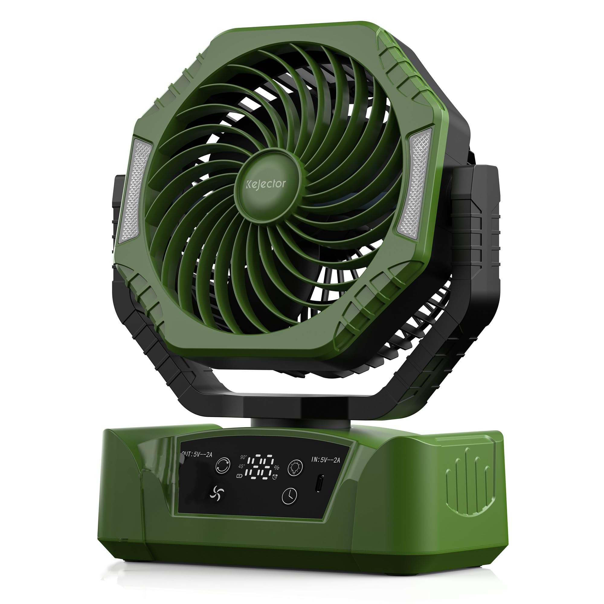 Ventilador Camping con Batería Recargable de 24000 mAh, Luz LED, Cargador USB Portátil, Pantalla Digital, Mando a Distancia, 6 Velocidades, Ventilador de Mesa Ideal para Tienda de Campaña y Coche