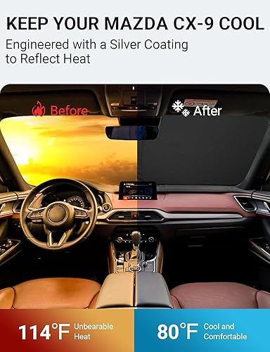 Vista 843 de Proadsy Parasol para parabrisas para BMW X1 F48 2016-2022 de 4 capas plegable, protector de parasol frontal que bloquea los rayos UV y mantiene