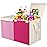 YOLOXO Toy Box Chest, Collapsible Sturdy Storage Bins with Lids, Extra Large Kids Toy Storage Organizer Boxes Bins Baskets for Kids, Boys, Girls, Nursery Room, Playroom, Closet (Pink)