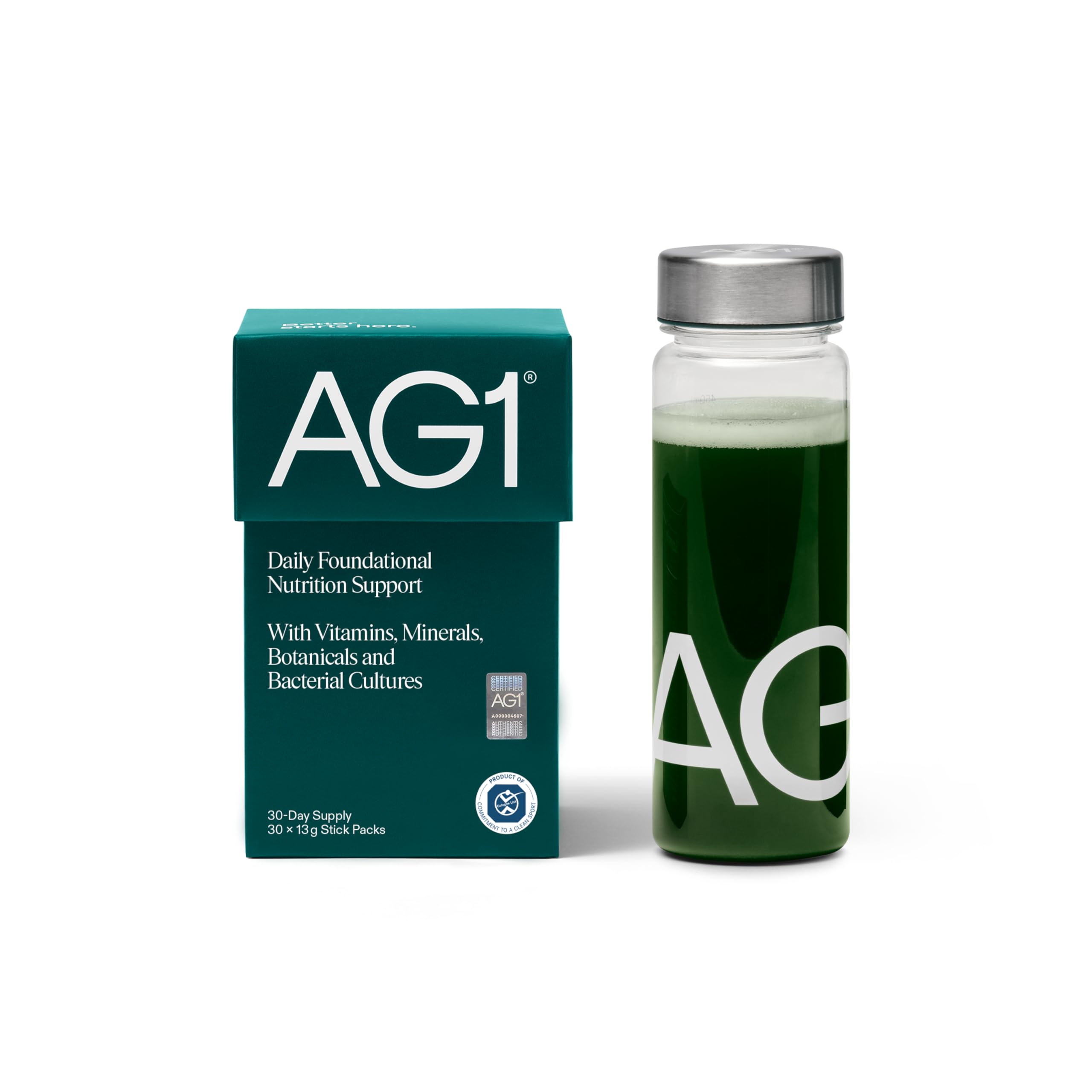 AG1 Greenspulver Nahrungsergänzungsmittel, Reiseportionen, 30 Stück | Tägliche Nährstoffversorgung Mit Vitaminen, Mineralstoffen, Guten Darmbakterien, Glutenfrei, Keto & Vegan, 70+ Inhaltsstoffe