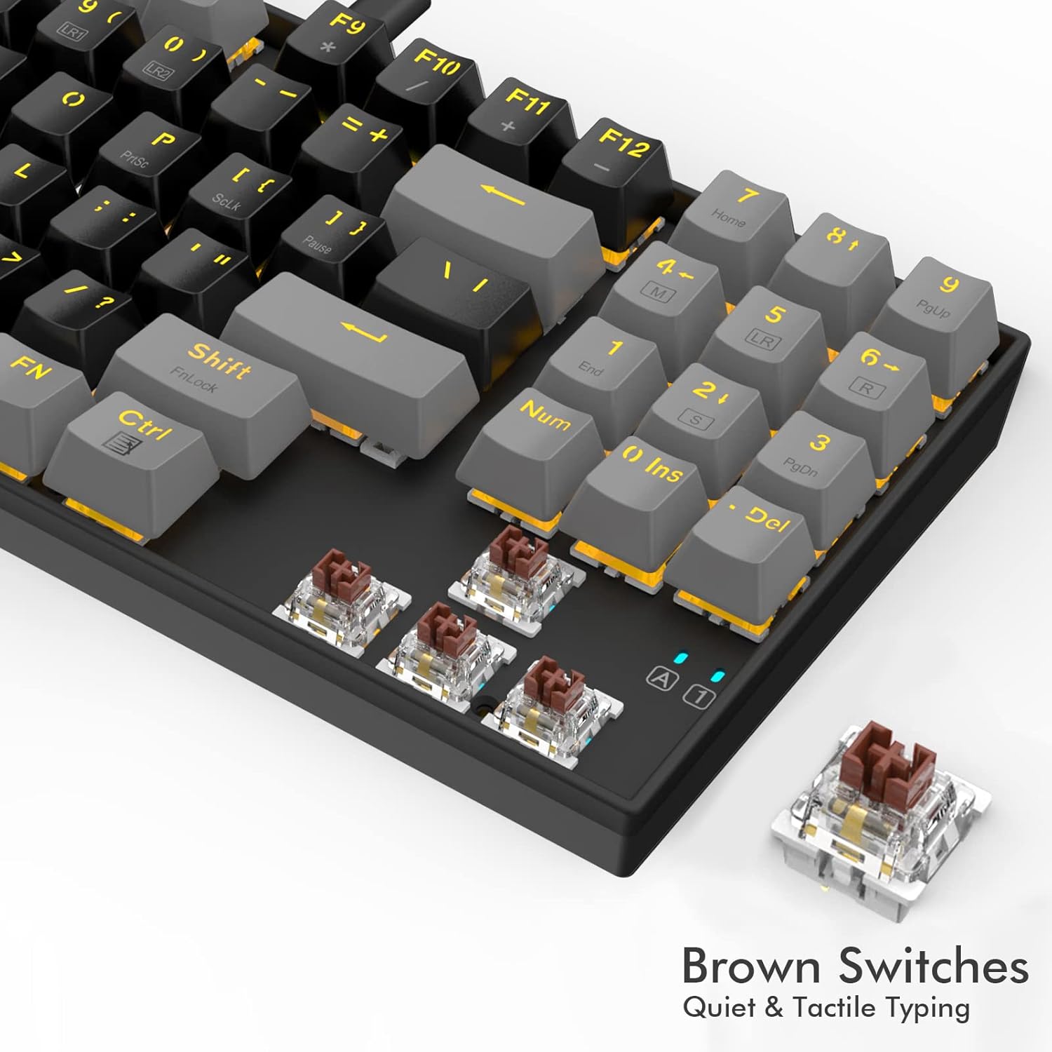 Close-up of brown mechanical switches