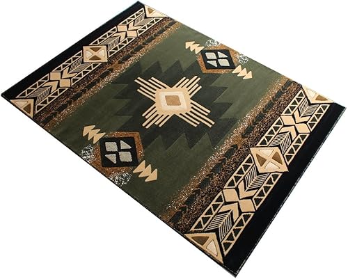 Miniatura 5 de Concord C318 - Tapete con diseño de la región del sudoeste, Sintético, Salvia-Verde